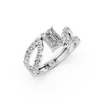 Load image into Gallery viewer, Jenna Emerald Solitaire Diamond Ladies Ring