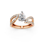 Load image into Gallery viewer, Areej Pear Solitaire Diamond Ladies Ring