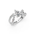 Load image into Gallery viewer, Areej Pear Solitaire Diamond Ladies Ring