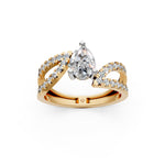 Load image into Gallery viewer, Areej Pear Solitaire Diamond Ladies Ring