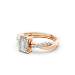 Load image into Gallery viewer, Emery Emerald Solitaire Diamond Ladies Ring
