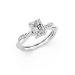 Load image into Gallery viewer, Emery Emerald Solitaire Diamond Ladies Ring