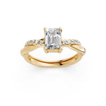 Load image into Gallery viewer, Emery Emerald Solitaire Diamond Ladies Ring