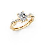 Load image into Gallery viewer, Emery Emerald Solitaire Diamond Ladies Ring