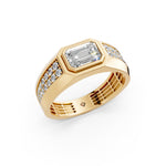 Load image into Gallery viewer, Theo Emerald Solitaire Gents Ring