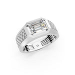 Load image into Gallery viewer, Percy Emerald Solitaire Gents Ring