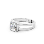 Load image into Gallery viewer, Arisa Emerald Solitaire Diamond Men Ring