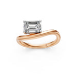 Load image into Gallery viewer, Aavya Emerald Solitaire Diamond Womens Ring