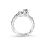 Load image into Gallery viewer, Aerna Oval Solitaire Diamond Spiral Womens Ring