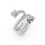 Load image into Gallery viewer, Aerna Oval Solitaire Diamond Spiral Womens Ring