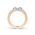 Load image into Gallery viewer, Aesha Round Solitaire Diamond Doule Womens Ring