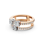 Load image into Gallery viewer, Aesha Round Solitaire Diamond Doule Womens Ring