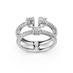 Load image into Gallery viewer, Aesha Round Solitaire Diamond Doule Womens Ring