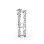 Load image into Gallery viewer, Aesha Round Solitaire Diamond Doule Womens Ring