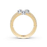 Load image into Gallery viewer, Aesha Round Solitaire Diamond Doule Womens Ring