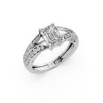 Load image into Gallery viewer, Afiya Emerald Solitaire Diamond Womens Ring