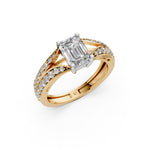 Load image into Gallery viewer, Afiya Emerald Solitaire Diamond Womens Ring