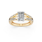 Load image into Gallery viewer, Afiya Emerald Solitaire Diamond Womens Ring