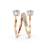 Load image into Gallery viewer, Alaya Pear Solitaire Diamond spiral Womens Ring