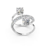 Load image into Gallery viewer, Alaya Pear Solitaire Diamond spiral Womens Ring