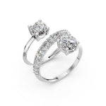 Load image into Gallery viewer, Alaya Pear Solitaire Diamond spiral Womens Ring