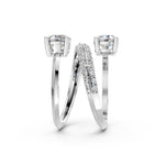 Load image into Gallery viewer, Alaya Pear Solitaire Diamond spiral Womens Ring