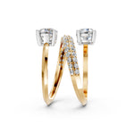 Load image into Gallery viewer, Alaya Pear Solitaire Diamond spiral Womens Ring