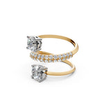 Load image into Gallery viewer, Alaya Pear Solitaire Diamond spiral Womens Ring