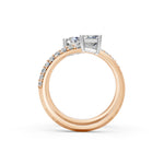 Load image into Gallery viewer, Alina Emerald Solitaire Diamond spiral Womens Ring