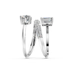 Load image into Gallery viewer, Alina Emerald Solitaire Diamond spiral Womens Ring