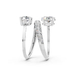 Load image into Gallery viewer, Amara Oval Solitaire Diamond spiral Womens Ring
