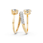 Load image into Gallery viewer, Amara Oval Solitaire Diamond spiral Womens Ring