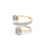 Load image into Gallery viewer, Amara Oval Solitaire Diamond spiral Womens Ring