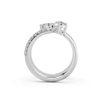 Load image into Gallery viewer, Amaya Pear Solitaire Diamond spiral Womens Ring
