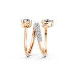 Load image into Gallery viewer, Amaya Pear Solitaire Diamond spiral Womens Ring