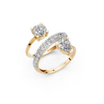 Load image into Gallery viewer, Amaya Pear Solitaire Diamond spiral Womens Ring