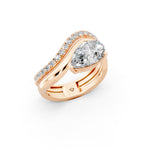 Load image into Gallery viewer, Ayria Pear Solitaire Diamond Womens Ring