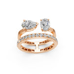 Load image into Gallery viewer, Baira Pear Solitaire Diamond 2 Womens Ring