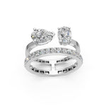 Load image into Gallery viewer, Baira Pear Solitaire Diamond 2 Womens Ring