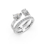 Load image into Gallery viewer, Baira Pear Solitaire Diamond 2 Womens Ring