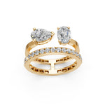 Load image into Gallery viewer, Baira Pear Solitaire Diamond 2 Womens Ring