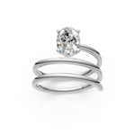 Load image into Gallery viewer, Ashira Oval Solitaire Diamond spiral Womens Ring