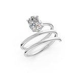 Load image into Gallery viewer, Ashira Oval Solitaire Diamond spiral Womens Ring