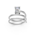 Load image into Gallery viewer, Asira Emerald Solitaire Diamond spiral Womens Ring