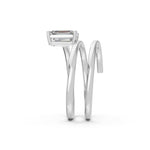 Load image into Gallery viewer, Asira Emerald Solitaire Diamond spiral Womens Ring