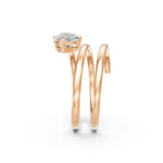 Load image into Gallery viewer, Astra Pear Solitaire Diamond spiral Womens Ring
