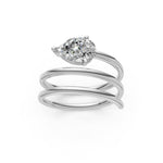 Load image into Gallery viewer, Astra Pear Solitaire Diamond spiral Womens Ring