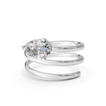 Load image into Gallery viewer, Astra Pear Solitaire Diamond spiral Womens Ring