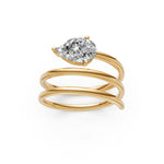 Load image into Gallery viewer, Astra Pear Solitaire Diamond spiral Womens Ring