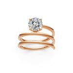 Load image into Gallery viewer, Atira Round Solitaire Diamond spiral Womens Ring